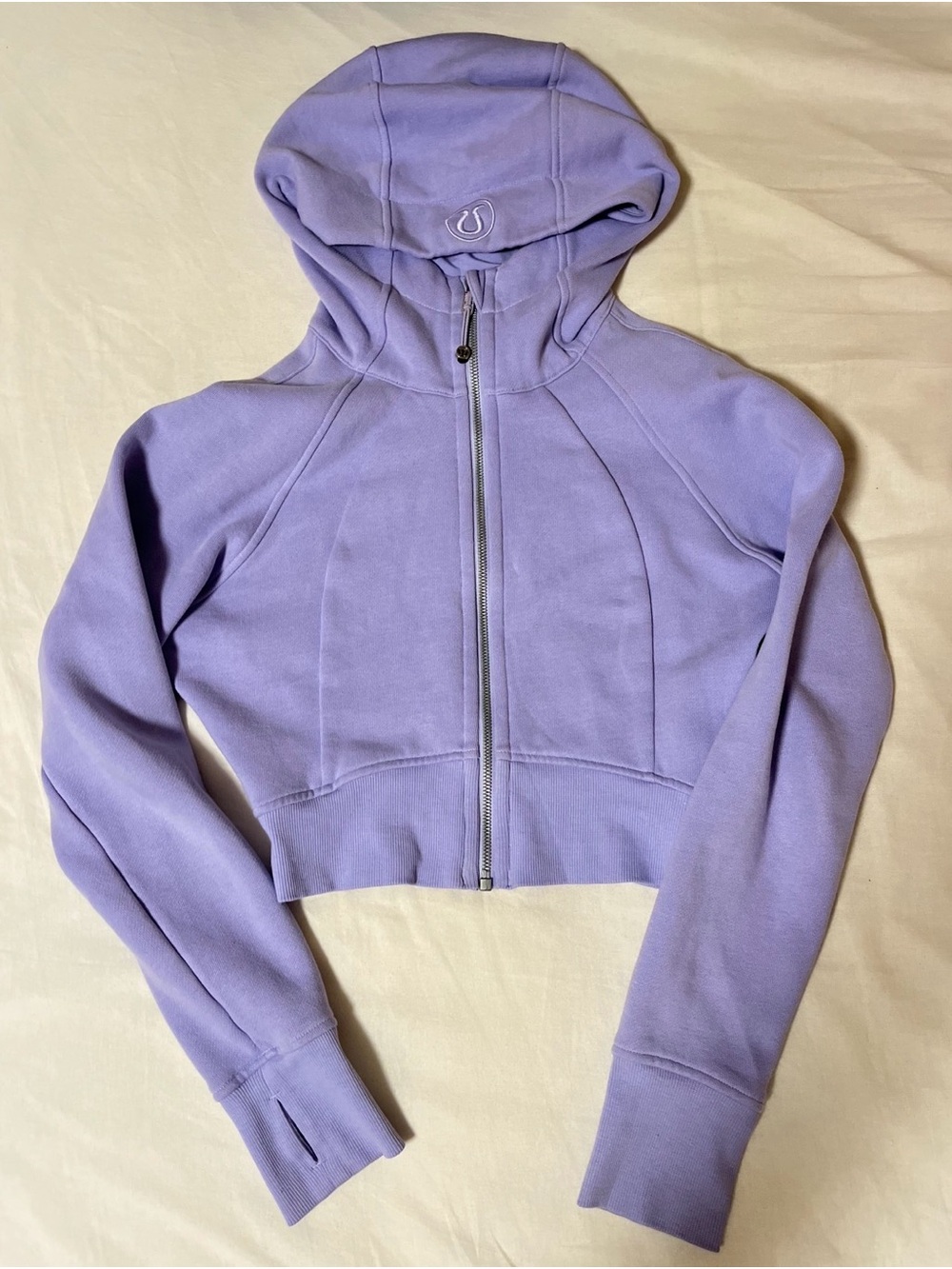 lululemon athletica Cropped Lavender Hooded Zip Jacket